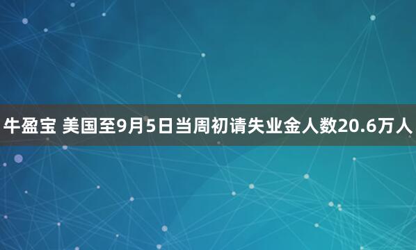 牛盈宝 美国至9月5日当周初请失业金人数20.6万人