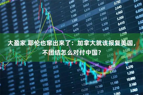 大盈家 耶伦也窜出来了：加拿大就该报复美国，不团结怎么对付中国？
