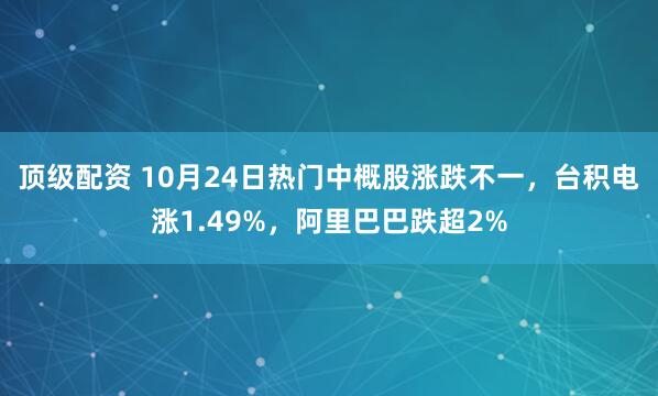 顶级配资 10月24日热门中概股涨跌不一，台积电涨1.49%，阿里巴巴跌超2%